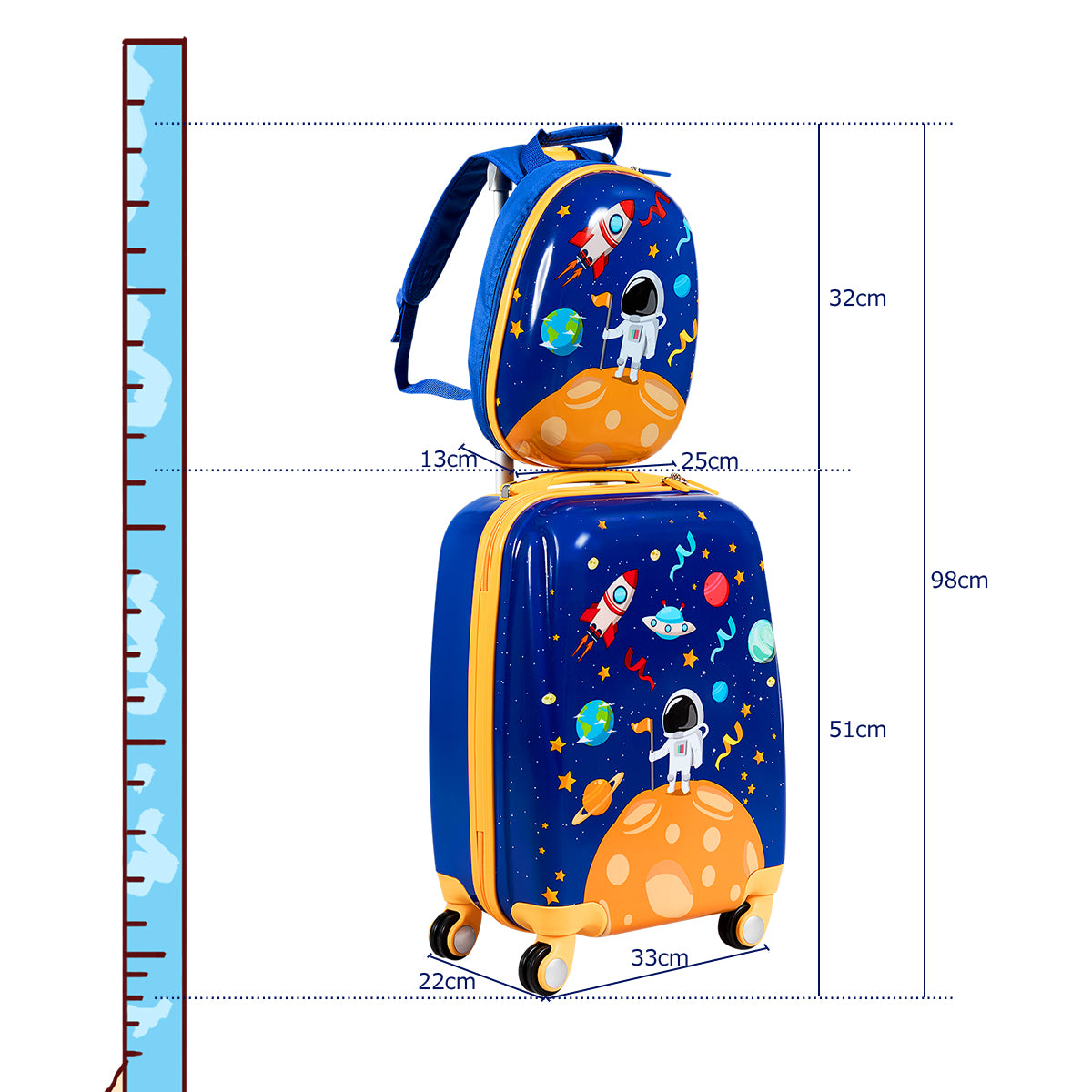 Kids Carry On Luggage Set - Astronaut