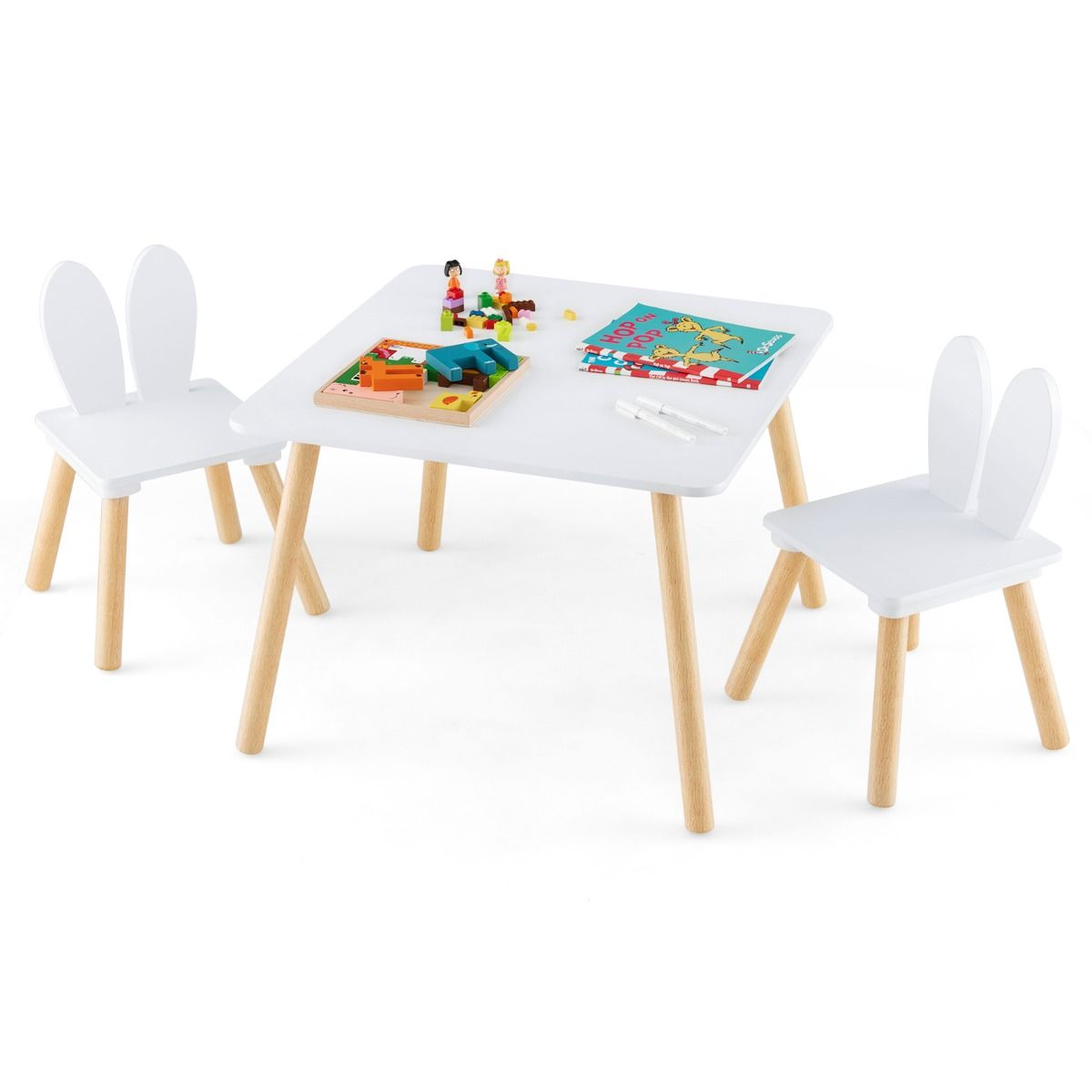 Scandi Kids' Rabbit Ear Chair & Table Set