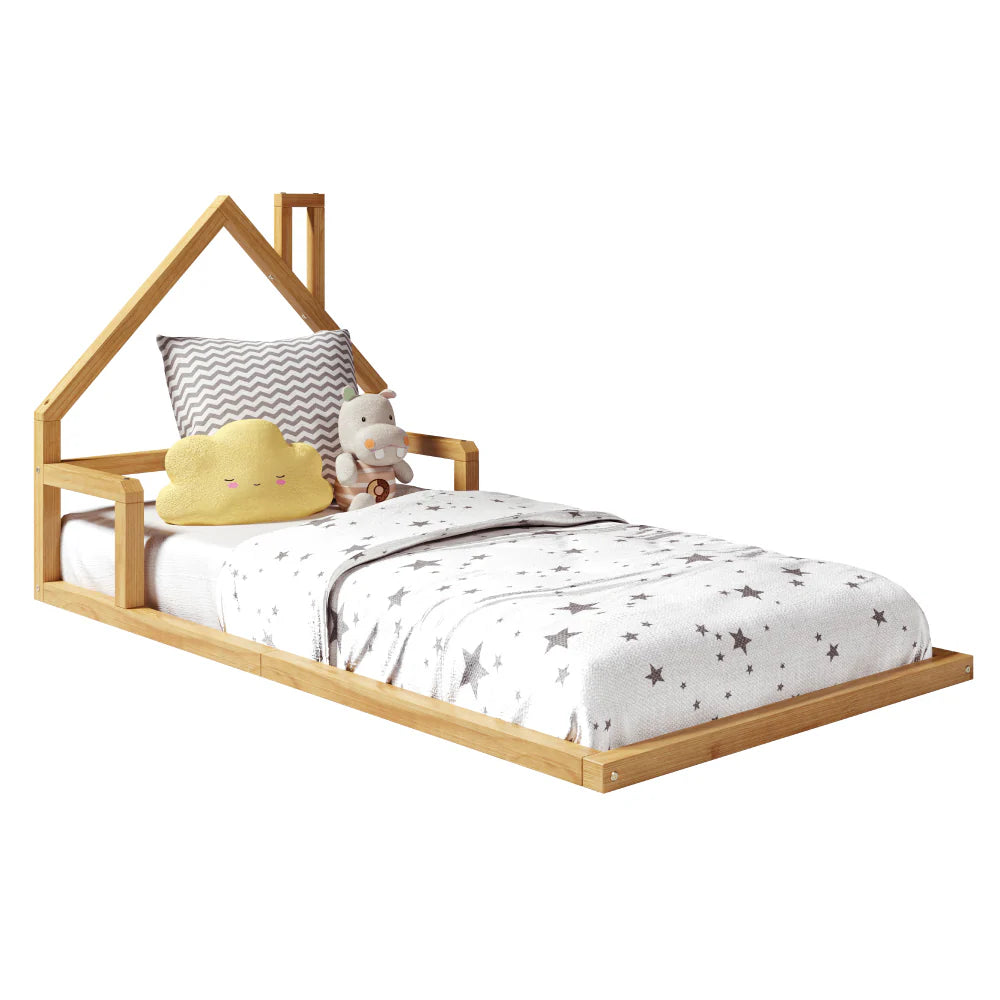 Hampton Montessori Kid's Pine Wood Floor Bed Frame
