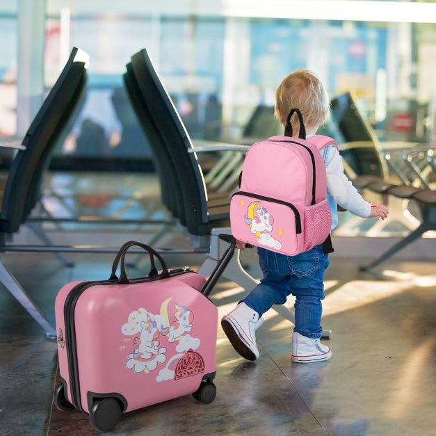 Kids Carry On Luggage Set - Flamingo, Dino, Unicorn
