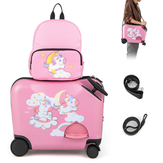 Kids Carry On Luggage Set - Flamingo, Dino, Unicorn