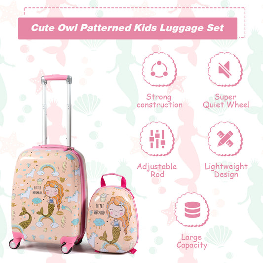 Kids Carry On  Luggage Set - Mermaid