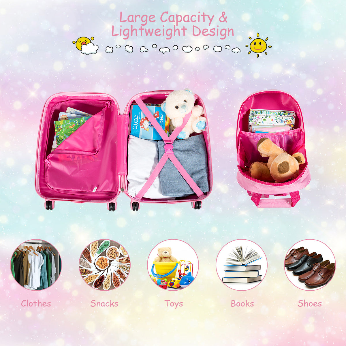 Kids Carry On Luggage Set - Mermaid