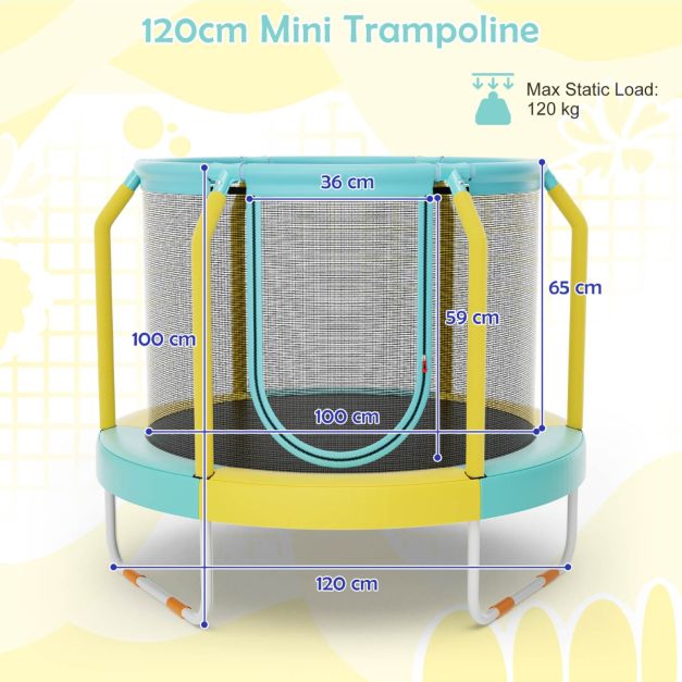 Junior Compact Trampoline with Mesh Enclosure