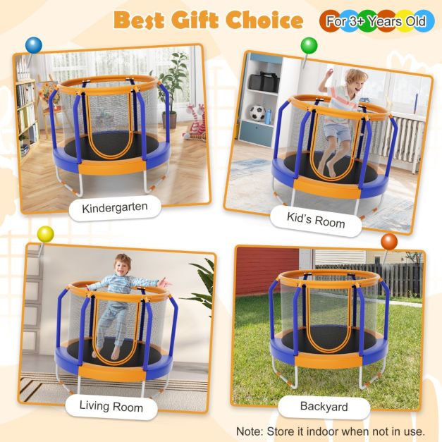 Junior Compact Trampoline with Mesh Enclosure