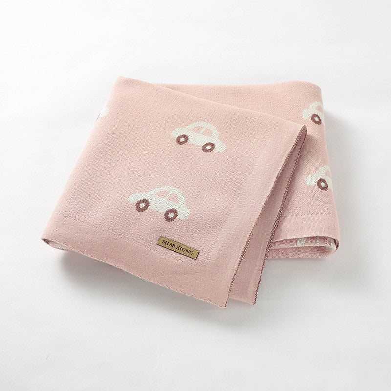 Soft Knit Car Print Baby Blanket/Swaddle