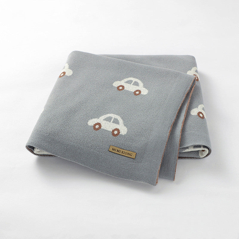 Soft Knit Car Print Baby Blanket/Swaddle