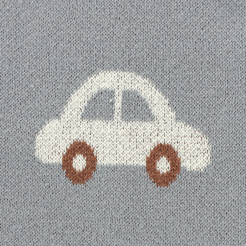 Soft Knit Car Print Baby Blanket/Swaddle