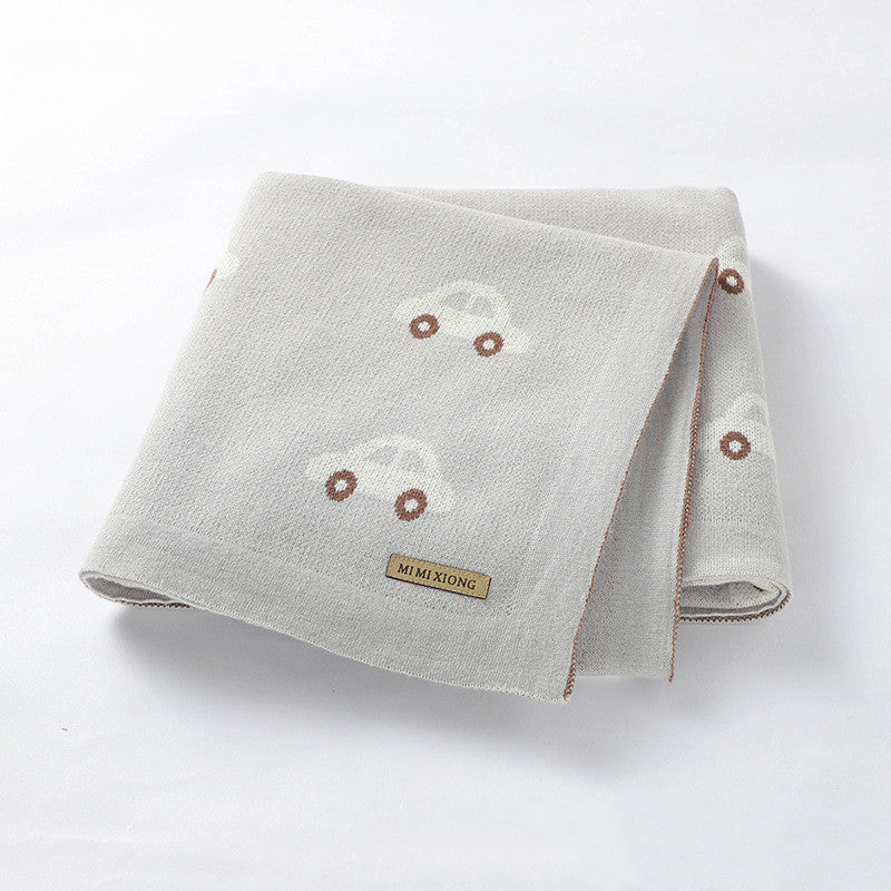 Soft Knit Car Print Baby Blanket/Swaddle