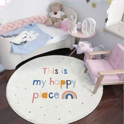 My Happy Place Round Rug