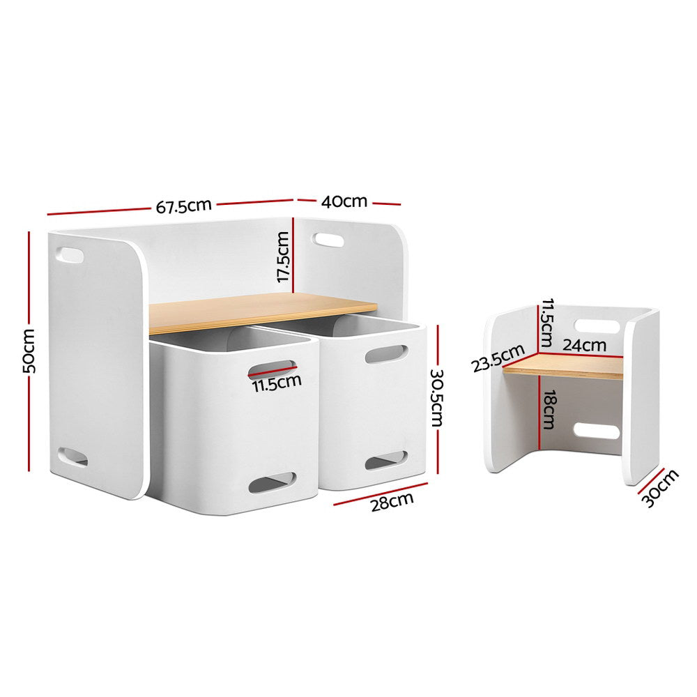 Keezi Kids Nordic Table Chair Set - (White)