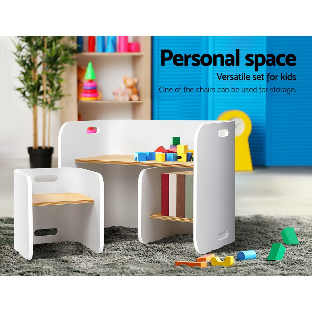 Keezi Kids Nordic Table Chair Set - (White)
