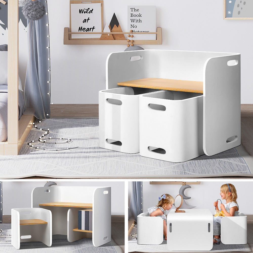 Keezi Kids Nordic Table Chair Set - (White)