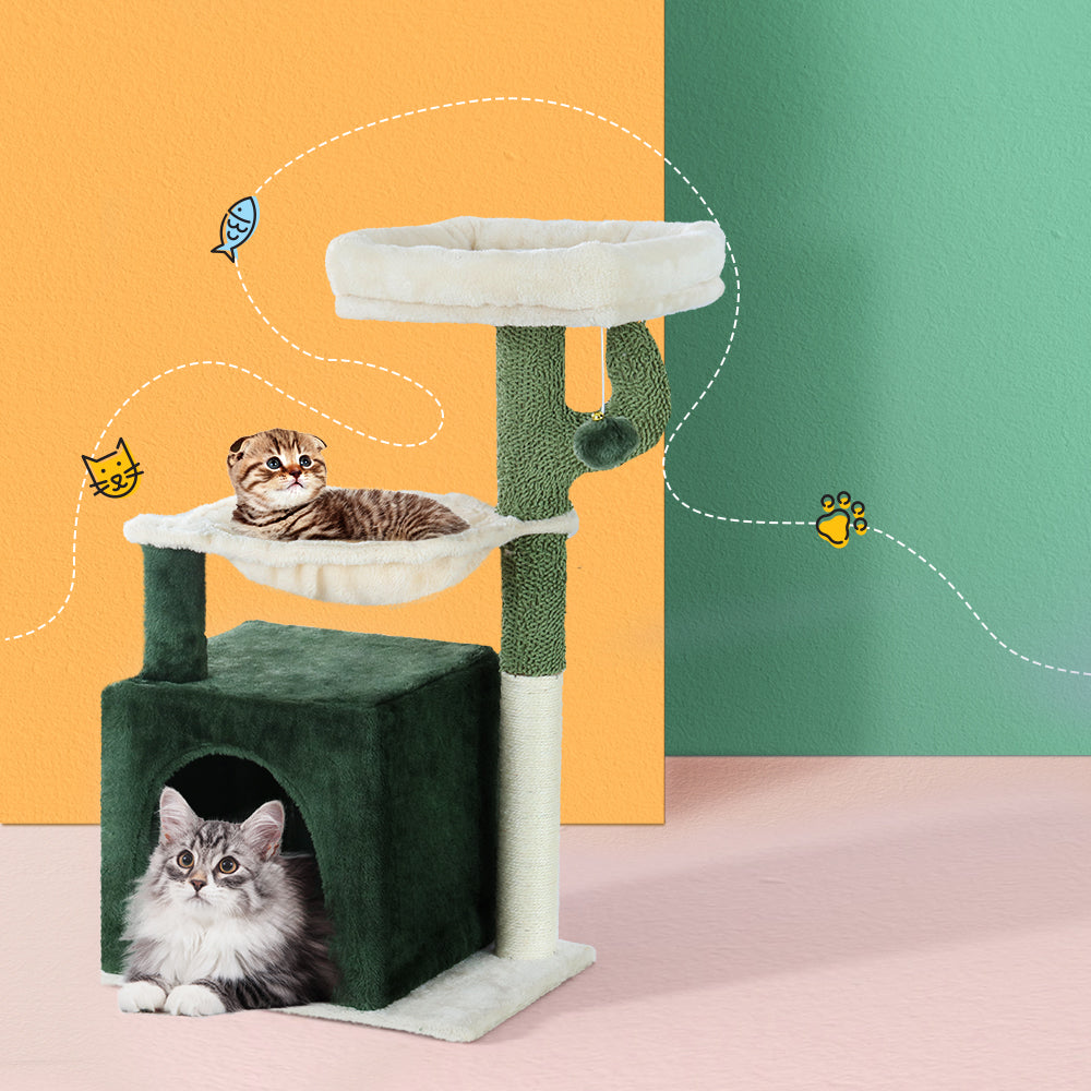 Flory Cat Tree Scratching Post with Wood Condo Bed (78 cm)