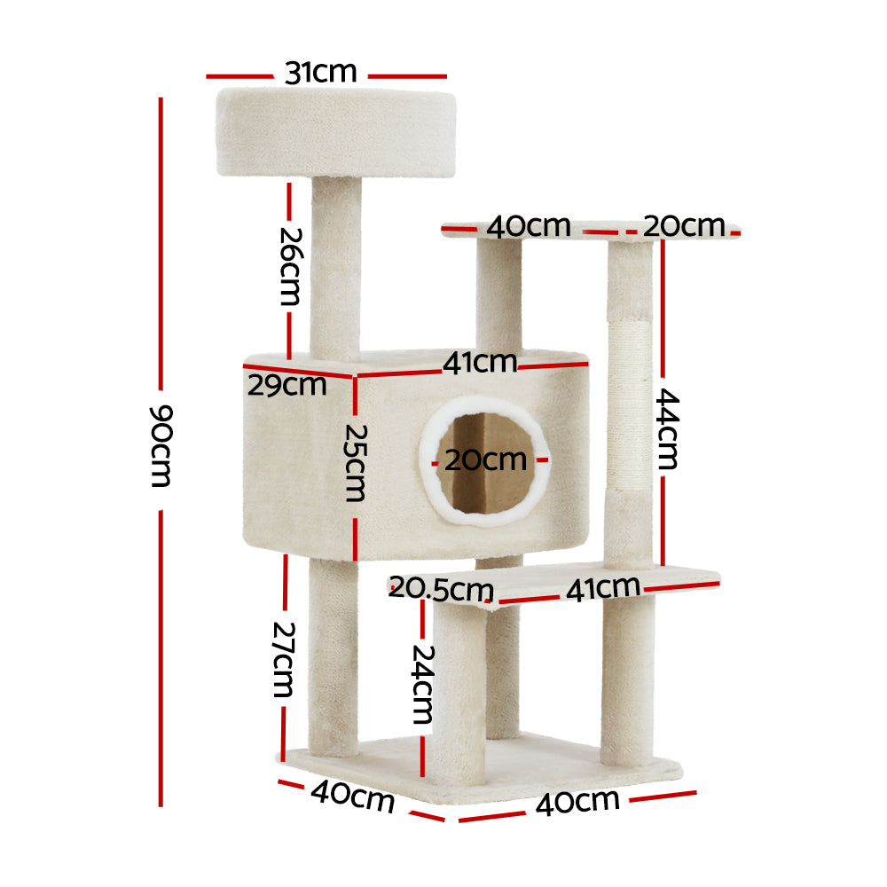 Hickory Cat Tree Scratching Post with Condo House (90 cm)