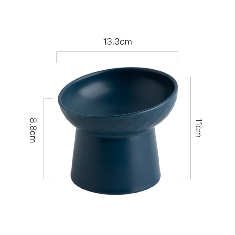 Ceramic Elevated Oblique Pet Bowl