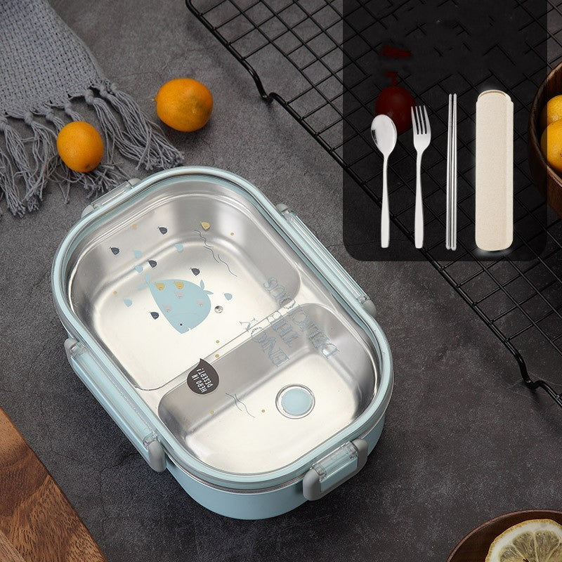 Stainless Steel Bento Lunch Box with Cutlery