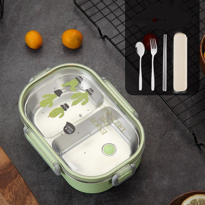 Stainless Steel Bento Lunch Box with Cutlery