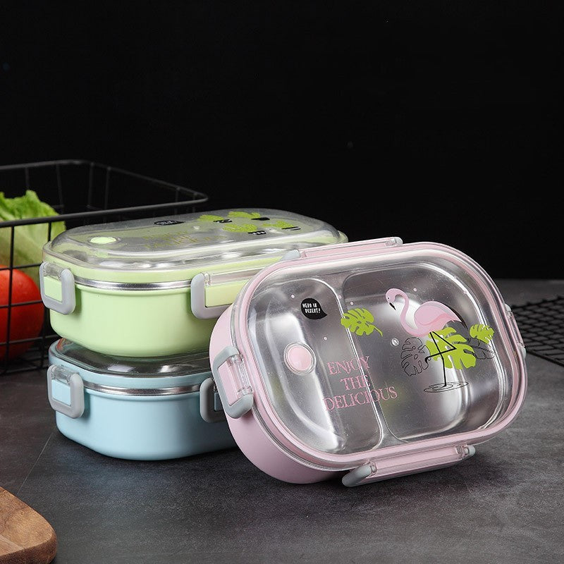 Stainless Steel Bento Lunch Box with Cutlery