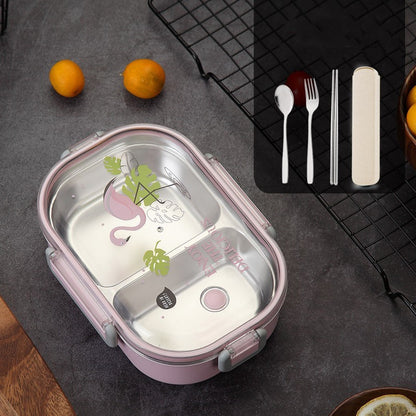 Stainless Steel Bento Lunch Box with Cutlery