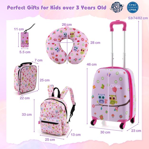 Kids Carry On 5 Piece Luggage Set