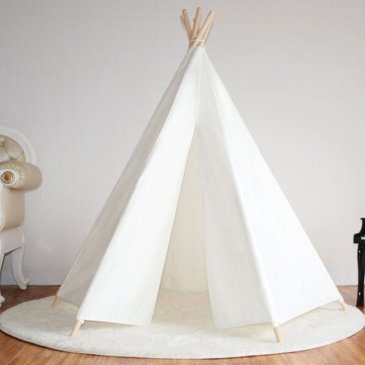 Lily White Cotton Canvas Kids Hexagonal Teepee Tent