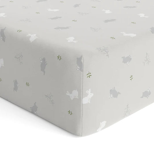 Bubba Blue Jersey Cot Fitted Sheet - Bunny Forest