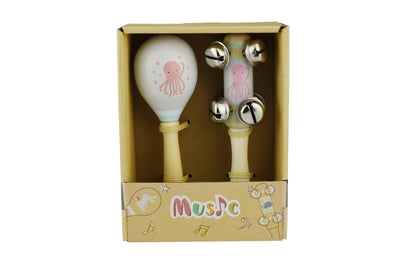 Wooden Sea Animal Maraca & Bell Musical Gift Sets