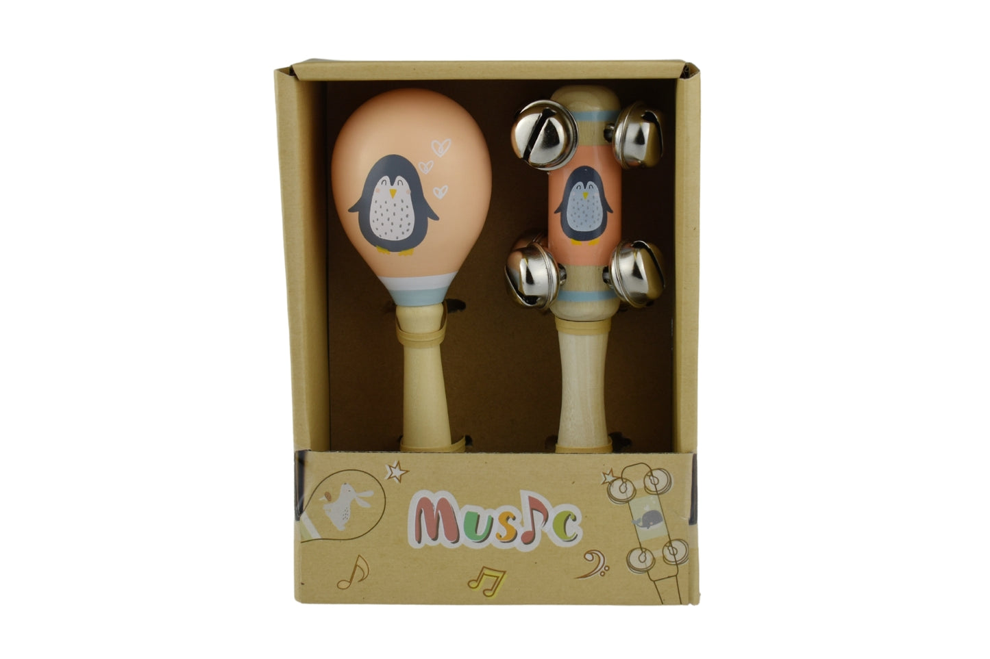 Wooden Sea Animal Maraca & Bell Musical Gift Sets