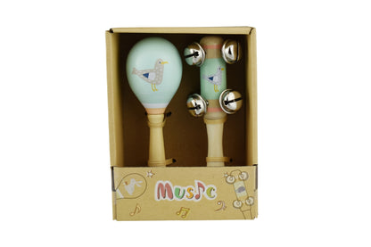 Wooden Sea Animal Maraca & Bell Musical Gift Sets