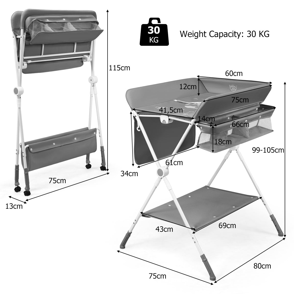 Multi-functional Diaper Changing Station with Storage