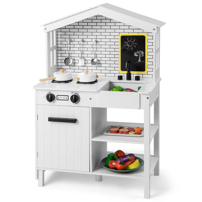 Farmhouse Play Kitchen with Chalkboard