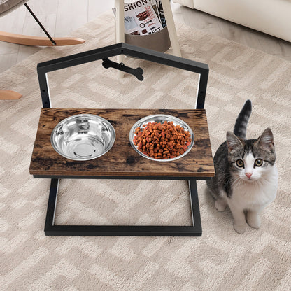 Elevated Pet Feeding Station With Adjustable Height