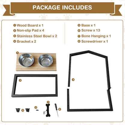 Elevated Pet Feeding Station With Adjustable Height