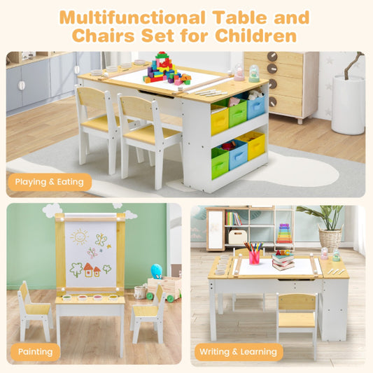 Kids Activity Table & Chair Set with Storage