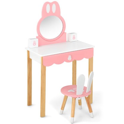 Charming Rabbit Vanity Table & Chair Set