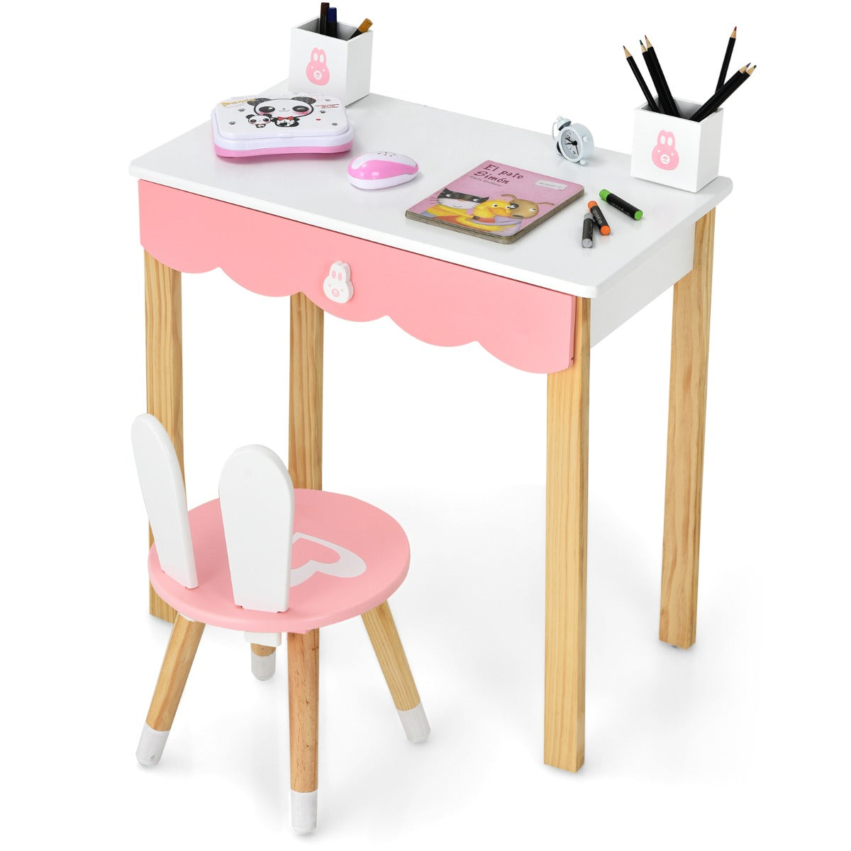 Charming Rabbit Vanity Table & Chair Set