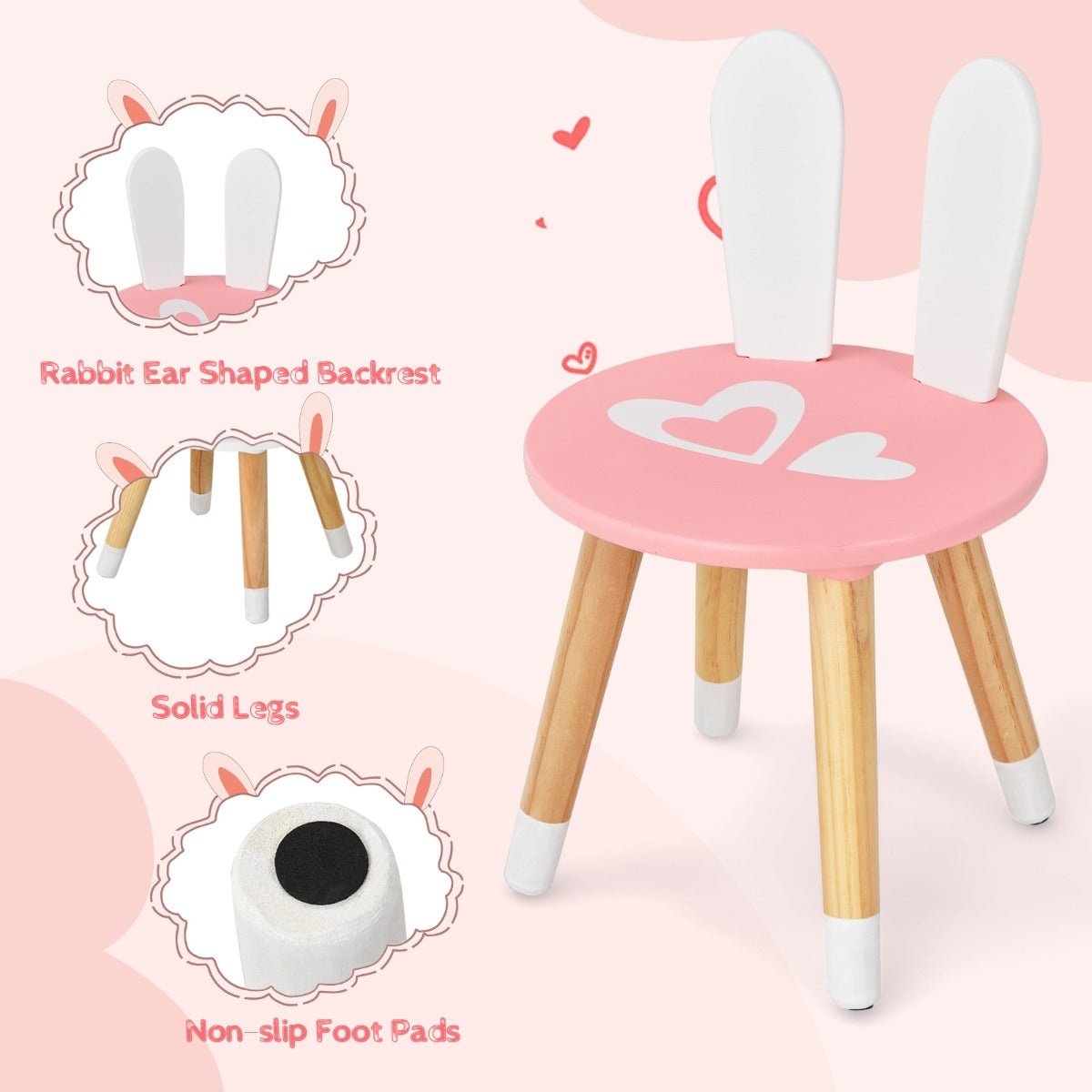 Charming Rabbit Vanity Table & Chair Set