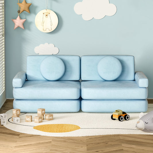 Modular Play Couch for Kids - Baby Blue