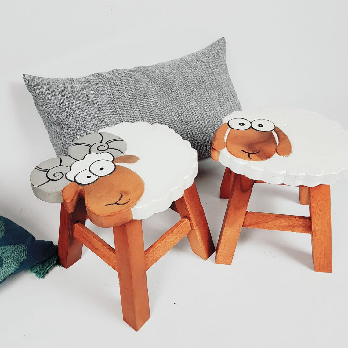 EcoCharm Handcrafted Kids' Stool - Ram