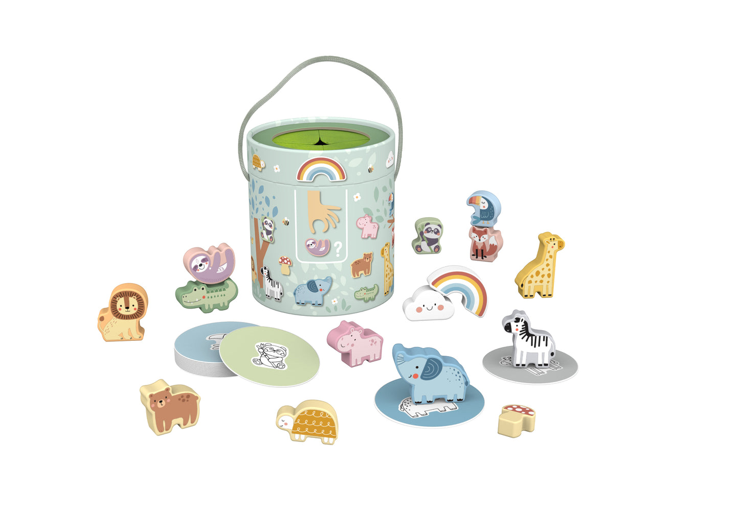 Tooky Toys Animal Shape Touch & Match Bucket