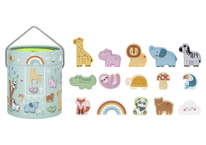 Tooky Toys Animal Shape Touch & Match Bucket