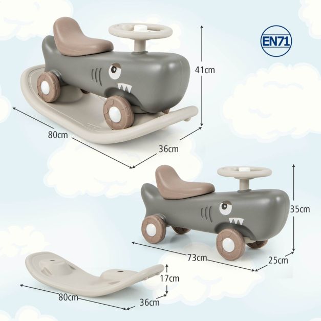 3-in-1 Ride-On Wonder: Rocker, Push Car & Balance Board