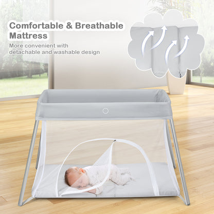 Baby Foldable Travel Portacot With Plush Mattress