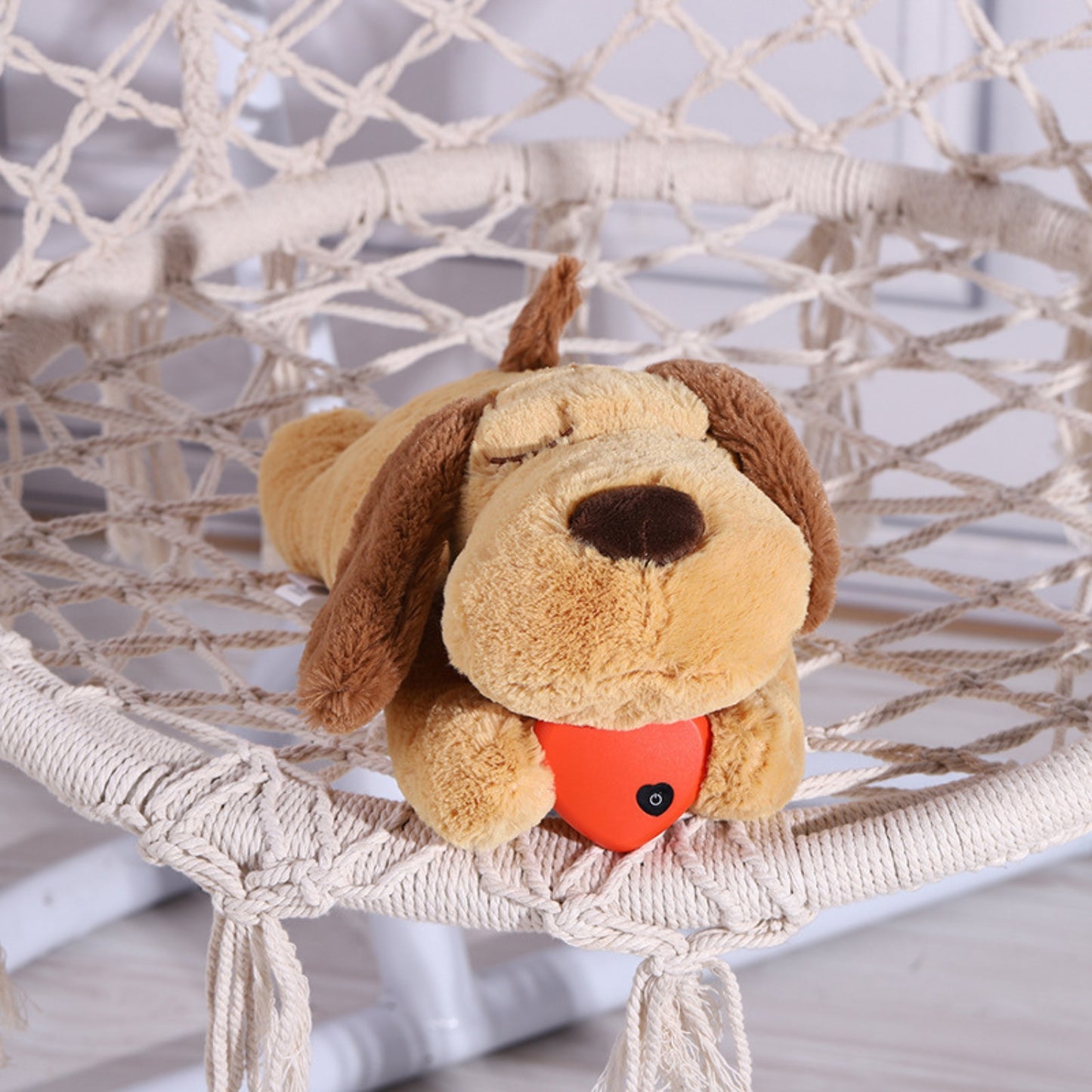 FLOOFI Heartbeat Puppy Plush Dog Toy for Anxiety Relief