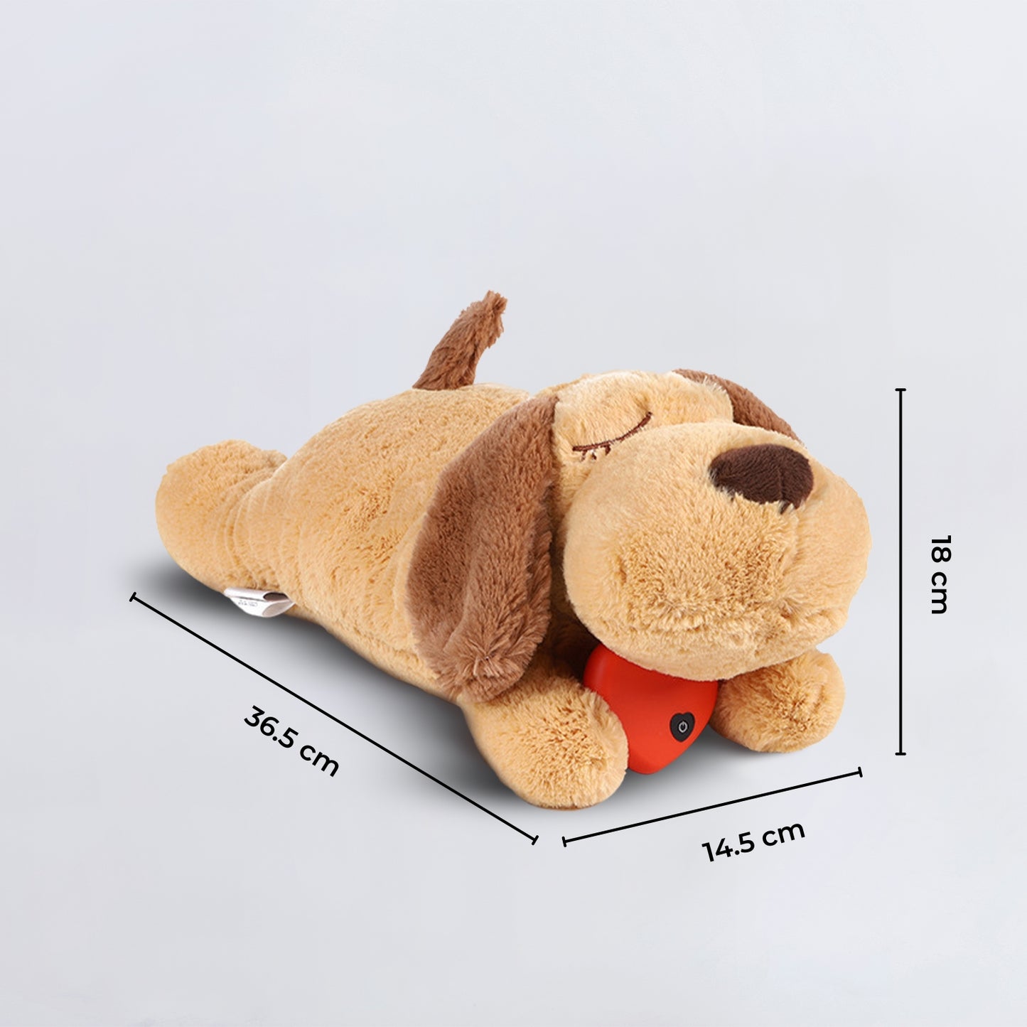 FLOOFI Heartbeat Puppy Plush Dog Toy for Anxiety Relief