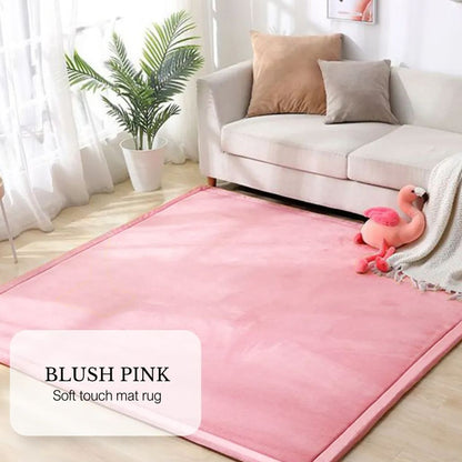 Japanese Soft Touch Memory Foam Tatami Rug - Blush Pink Medium