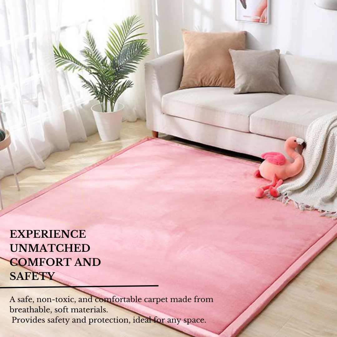 Japanese Soft Touch Memory Foam Tatami Rug - Blush Pink Medium