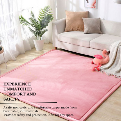 Japanese Soft Touch Memory Foam Tatami Rug - Blush Pink Medium