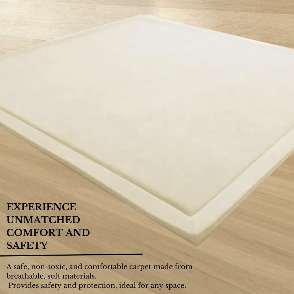 Japanese Soft Touch Memory Foam Tatami Rug - Ivory Medium